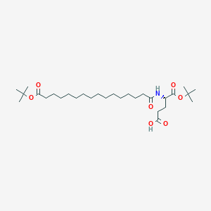 Structure - 1-(1,1-Dimethylethyl) hydrogen N-[16-(1,1-dimethylethoxy)-1,16-dioxohexadecyl]-L-glutamate