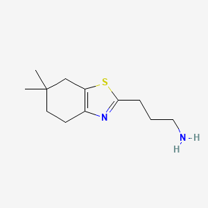 Structure - 3-(6,6-Dimethyl-4,5,6,7-tetrahydrobenzo[d]thiazol-2-yl)propan-1-amine