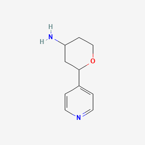 Structure - 2-(Pyridin-4-yl)oxan-4-amine