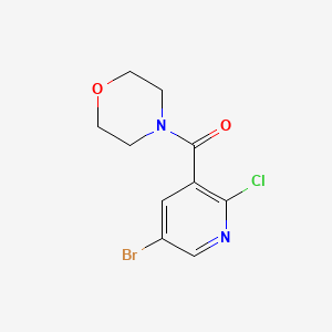 Structure - 4-(5-Bromo-2-chloropyridine-3-carbonyl)morpholine, (5-Bromo-2-chloro-3-pyridinyl)(4-morpholinyl)methanone
