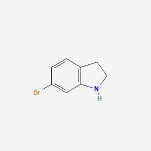 Structure - 6-Bromoindoline, 6-BROMO-2,3-DIHYDRO-1H-INDOLE HYDROCHLORIDE, 6-Bromoindoline, additional blue/dry ice freight costs.