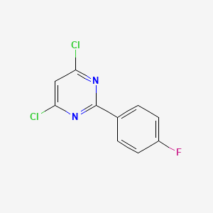 Structure - 4,6-Dichloro-2-(4-fluorophenyl)pyrimidine, additional blue/dry ice freight costs.
