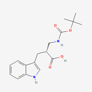 Structure - (2R)-3-{[(tert-Butoxy)carbonyl]amino}-2-(1H-indol-3-ylmethyl)propanoic acid, (S)-2-(TERT-BUTOXYCARBONYLAMINO-METHYL)-3-(1H-INDOL-3-YL)-PROPIONIC ACID
