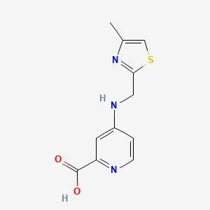 Structure - 4-{[(4-methyl-1,3-thiazol-2-yl)methyl]amino}pyridine-2-carboxylic acid