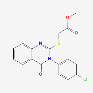 Structure - Methyl 2-((3-(4-chlorophenyl)-4-oxo-3,4-dihydroquinazolin-2-yl)thio)acetate