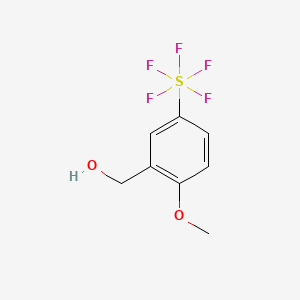 Structure - (2-Methoxy-5-(pentafluoro-lambda6-sulfanyl)phenyl)methanol, Q1R BO1 ESFFFFF