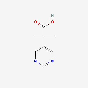 Structure - 2-Methyl-2-(pyrimidin-5-yl)propanoic acid