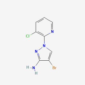 Structure - 4-Bromo-1-(3-chloropyridin-2-yl)-1h-pyrazol-3-amine