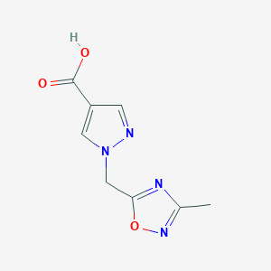 Structure - 1-[(3-methyl-1,2,4-oxadiazol-5-yl)methyl]-1h-pyrazole-4-carboxylic acid