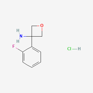 Structure - 3-(2-Fluorophenyl)oxetan-3-amine hydrochloride