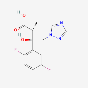 Structure - (2R,3R)-3-(2,5-Difluorophenyl)-3-hydroxy-2-methyl-4-(1H-1,2,4-triazol-1-yl)butanoic acid, Isavuconazole interMediate 4