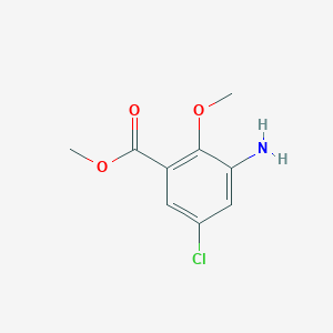 Structure - Methyl 3-amino-5-chloro-2-methoxybenzoate, 3-Amino-5-chloro-2-methoxy-benzoic acid methyl ester