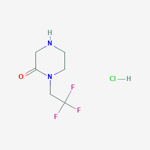 Structure - 1-(2,2,2-Trifluoroethyl)piperazin-2-one hydrochloride, 2-Piperazinone, 1-(2,2,2-trifluoroethyl)-, hydrochloride