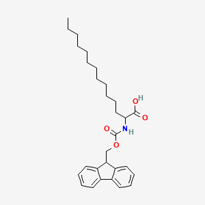 Structure - 2-((((9H-Fluoren-9-yl)methoxy)carbonyl)amino)tetradecanoic acid, Tetradecanoic acid, 2-[[(9H-fluoren-9-ylmethoxy)carbonyl]amino]-