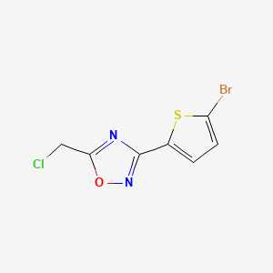 Structure - 3-(5-Bromothiophen-2-yl)-5-(chloromethyl)-1,2,4-oxadiazole