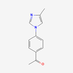 Structure - 1-(4-(4-Methyl-1h-imidazol-1-yl)phenyl)ethan-1-one, ethanone, 1-[4-(4-methyl-1H-imidazol-1-yl)phenyl]-