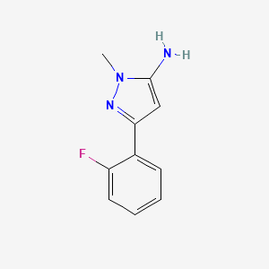Structure - 3-(2-Fluorophenyl)-1-methyl-1H-pyrazol-5-amine, 5-AMino-3-(2-fluorophenyl)-1-Methylpyrazole