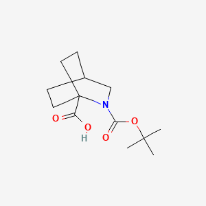 Structure - 2-(tert-Butoxycarbonyl)-2-azabicyclo[2.2.2]octane-1-carboxylic acid, 2-boc-2-azabicyclo[2.2.2]octane-1-carboxylic acid