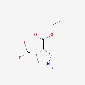 Structure - rel-Ethyl (3r,4r)-4-(difluoromethyl)pyrrolidine-3-carboxylate