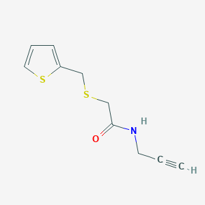 Structure - N-(Prop-2-yn-1-yl)-2-((thiophen-2-ylmethyl)thio)acetamide