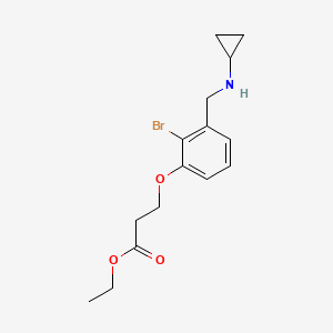 Structure - Ethyl 3-(2-bromo-3-[(cyclopropylamino)methyl]phenoxy)propanoate, 95%