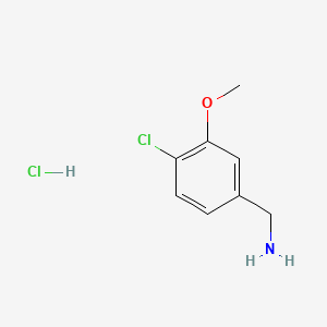 Structure - (4-Chloro-3-methoxyphenyl)methanamine hydrochloride, 97%