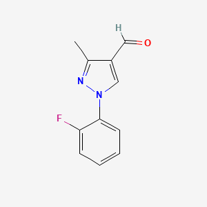 Structure - 1-(2-Fluorophenyl)-3-methyl-1h-pyrazole-4-carbaldehyde, 95%