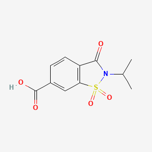 Structure - 1,1,3-Trioxo-2-(propan-2-yl)-2,3-dihydro-1,2-benzothiazole-6-carboxylic acid, 95%