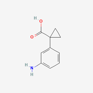 Structure - 1-(3-Aminophenyl)cyclopropane-1-carboxylic acid, 95%
