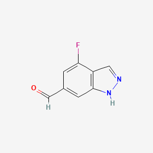 Structure - 4-Fluoro-1H-indazole-6-carbaldehyde, 95%
