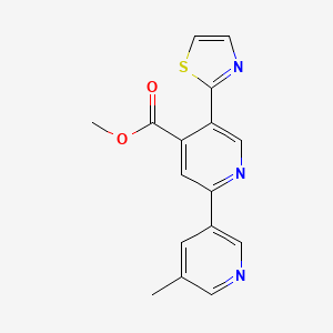 Structure - Methyl 5'-methyl-5-(thiazol-2-yl)-[2,3'-bipyridine]-4-carboxylate, 95%