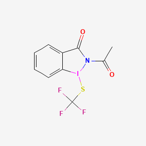 Structure - 2-Acetyl-1-[(trifluoromethyl)sulfanyl]-2,3-dihydro-1lambda3,2-benziodazol-3-one, 95%