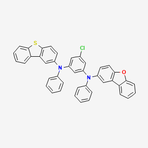 Structure - 5-Chloro-n1-(dibenzo[b,d]furan-2-yl)-n3-(dibenzo[b,d]thiophen-2-yl)-n1,n3-diphenylbenzene-1,3-diamine, 95%