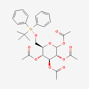 Structure - 1,2,3,4-Tetra-o-acetyl-6-o-(tert-butyldiphenylsilyl)-b-d-glucopyranose, 95%