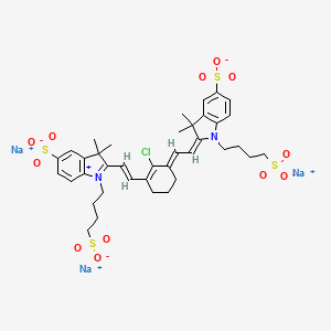Structure - 3,3-Dimethyl-2-[2-[2-chloro-3-[2-[1,3-dihydro-3,3-dimethyl-5-sulfo-1-(4-sulfobutyl)-2h-indol-2-ylidene]ethylidene]-1-cyclohexen-1-yl]ethenyl]-5-sulfo-1-(4-sulfobutyl)-3h-indolium inner salt trisodium salt, 95%