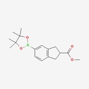 Structure - Methyl 5-(4,4,5,5-tetramethyl-1,3,2-dioxaborolan-2-yl)-2,3-dihydro-1h-indene-2-carboxylate, 95%