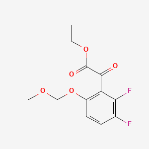Structure - Ethyl 2-(2,3-difluoro-6-(methoxymethoxy)phenyl)-2-oxoacetate, 95%