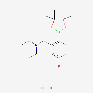 Structure - 2-(Diethylaminomethyl)-4-fluorophenylboronic acid, pinacol ester hydrochloride, 98%