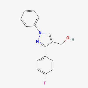 Structure - [3-(4-fluorophenyl)-1-phenylpyrazol-4-yl]methanol, 95%