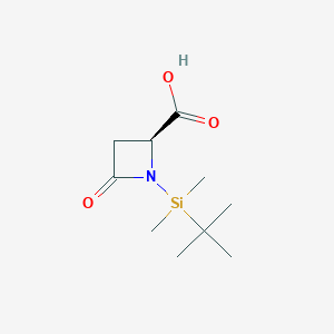 Structure - (4S)-N-(tert-Butyldimethylsilyl)azetidin-2-one-4-carboxylic acid, 95%
