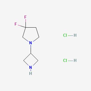 Structure - 1-(Azetidin-3-yl)-3,3-difluoropyrrolidine dihydrochloride, 95%