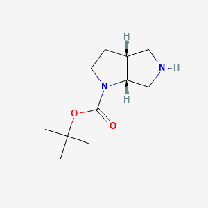 Structure - (3aR,6aR)-tert-butyl hexahydropyrrolo[3,4-b]pyrrole-1(2H)-carboxylate, 97%