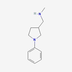 Structure - N-Methyl-1-(1-phenylpyrrolidin-3-yl)methanamine, 96%