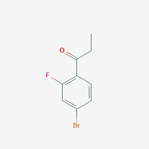 Structure - 1-(4-Bromo-2-fluorophenyl)propan-1-one, 96%