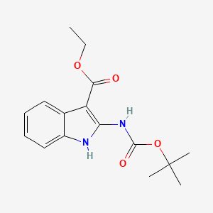 Structure - tert-Butyl 3-(ethoxycarbonyl)-1h-indol-2-ylcarbamate, 95%