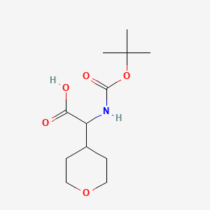 Structure - N-Boc-4'-tetrahydropyranylglycine, 97%