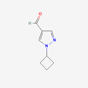 Structure - 1-Cyclobutyl-1H-pyrazole-4-carbaldehyde, 95%