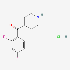 Structure - 4-(2,4-Difluorobenzoyl)piperidine hydrochloride, 95%