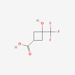 Structure - 3-Hydroxy-3-(trifluoromethyl)cyclobutanecarboxylic acid, 97%