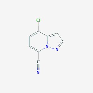 Structure - Pyrazolo[1,5-a]pyridine-7-carbonitrile, 4-chloro-, 97%
